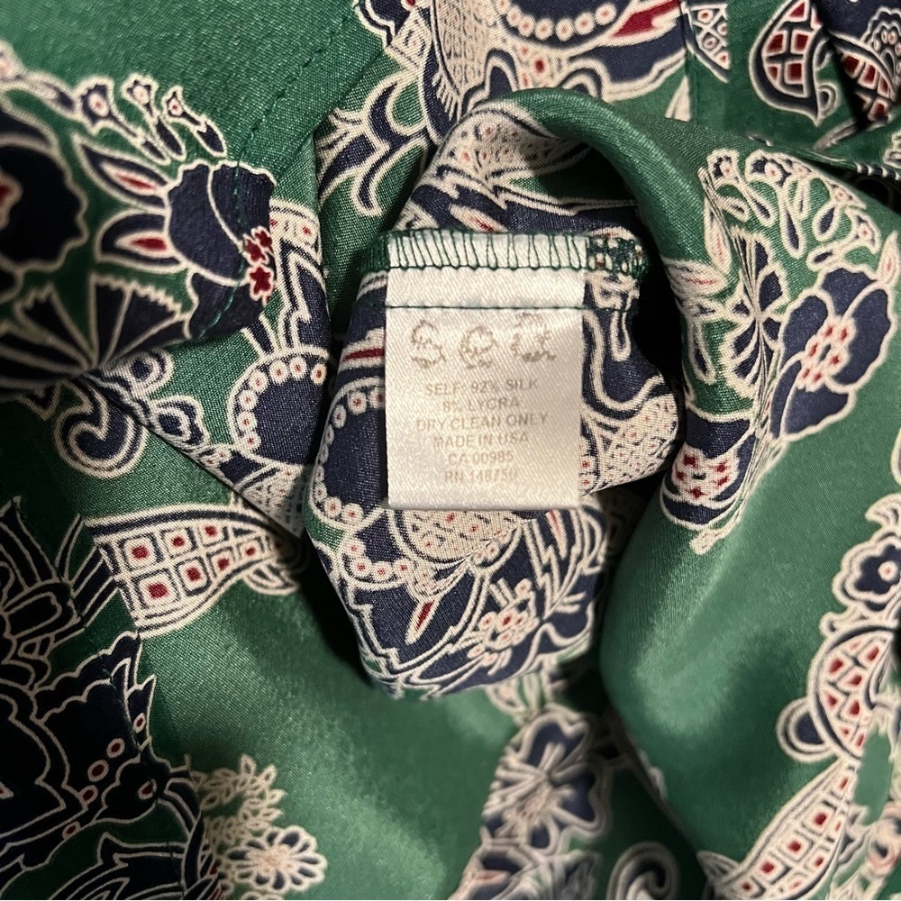 Sea‎ New York Silk Blend Sleeveless Blouse Green Paisley Frayed Neckline Sz 2 - Picture 14 of 14